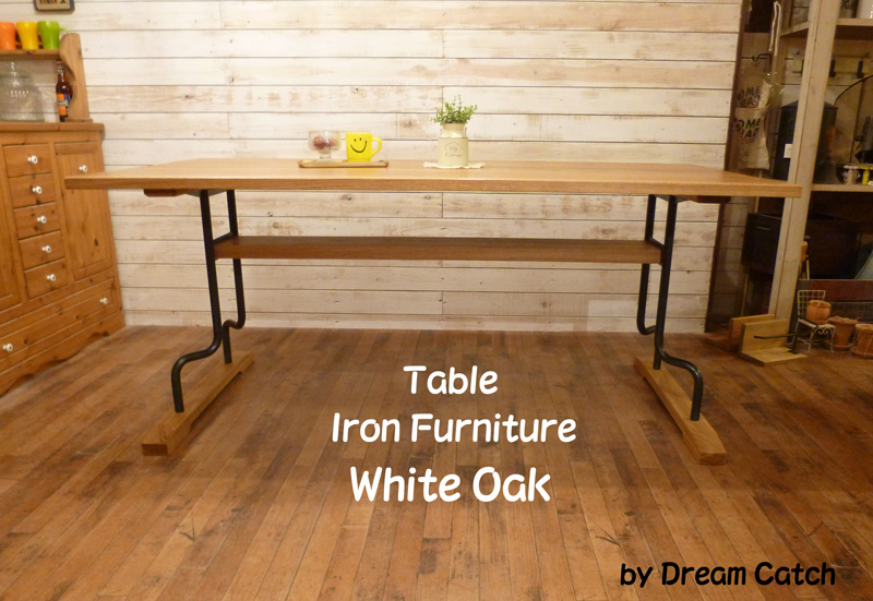 アイアン家具 dining table white oak W1650